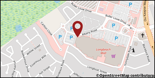 a map with a pin at -34.123549,18.386918